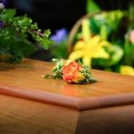 A flower on a coffin