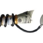 Money wrapped in a stethoscope